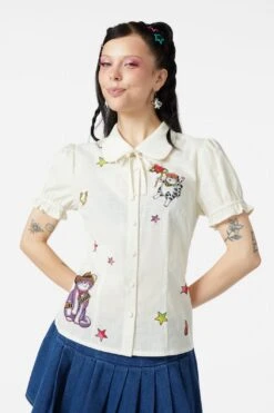 Meowdy Badge Blouse
