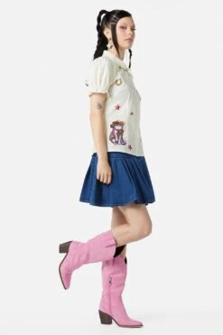 Meowdy Badge Blouse -ModCloth DGFZ014 020 3