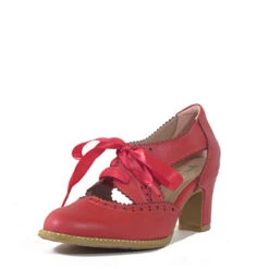Donna Vintage Lace-Up Heels 13 Donna Vintage Lace-Up Heels -ModCloth DONNA RED 1 2