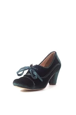 Madison Velvet Retro Heels -ModCloth MADISON VELVET CHELSEACREW GREEN 01 a7820a2c ca92 4b82 98b8 a9cecd6d6478