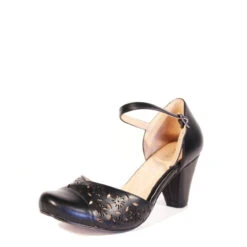 Morty Retro Heels -ModCloth MORTY PU CHELSEACREW BLACK 01