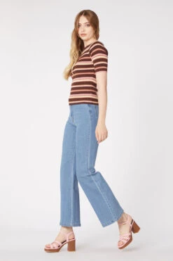 Ava Striped Ribbed Knit Top - Boat Neck Elbow-Length Sleeve Slim Fit Tee 10 Ava Striped Ribbed Knit Top - Boat Neck Elbow-Length Sleeve Slim Fit Tee -ModCloth PGFT153116 610 5