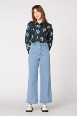 Emily Dark Denim High-Rise Bootleg Jeans – Vintage Stretch Denim Pants 13 Emily Dark Denim High-Rise Bootleg Jeans – Vintage Stretch Denim Pants -ModCloth PGFT157118 067 4