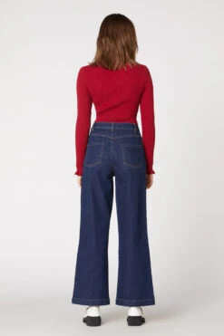 Emily Dark Denim High-Rise Bootleg Jeans – Vintage Stretch Denim Pants 17 Emily Dark Denim High-Rise Bootleg Jeans – Vintage Stretch Denim Pants -ModCloth PGFT157118 182 2