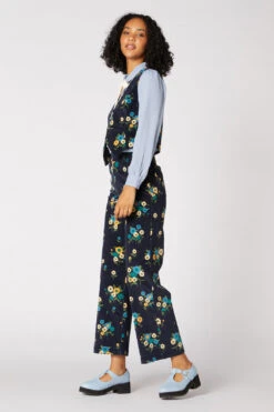 Princess Highway Bella Black Floral Corduroy Pant - High Waisted Straight Leg -ModCloth PGFT286107 006 4