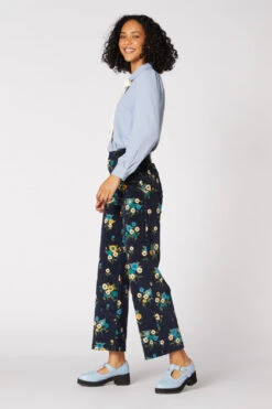 Princess Highway Bella Black Floral Corduroy Pant - High Waisted Straight Leg -ModCloth PGFT286107 006 5