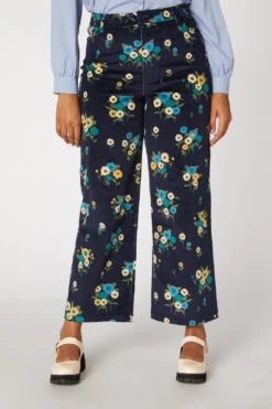Princess Highway Bella Black Floral Corduroy Pant - High Waisted Straight Leg -ModCloth PGFT286107 006 7