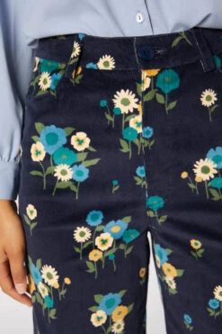 Princess Highway Bella Black Floral Corduroy Pant - High Waisted Straight Leg -ModCloth PGFT286107 006 8