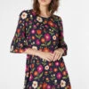 Ingrid Floral Dress - Bold Scandinavian Bloom Flounce Sleeve Knee-Length A-Line Dress -ModCloth PGFT389105 006 5