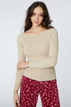 Princess Highway Monica Knit Top – Cream Ribbed Wide Neck Flared Sleeve Top 18 Princess Highway Monica Knit Top – Cream Ribbed Wide Neck Flared Sleeve Top -ModCloth PGFT457110 020 1