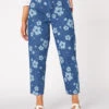 Indigo Starry Flower Tape Jean - Tapered High-Waisted Floral Denim -ModCloth PGFU060118 010 1