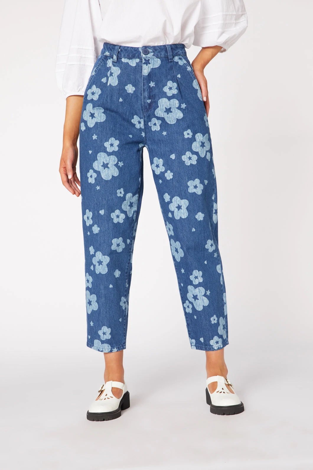 Indigo Starry Flower Tape Jean 3 Indigo Starry Flower Tape Jean