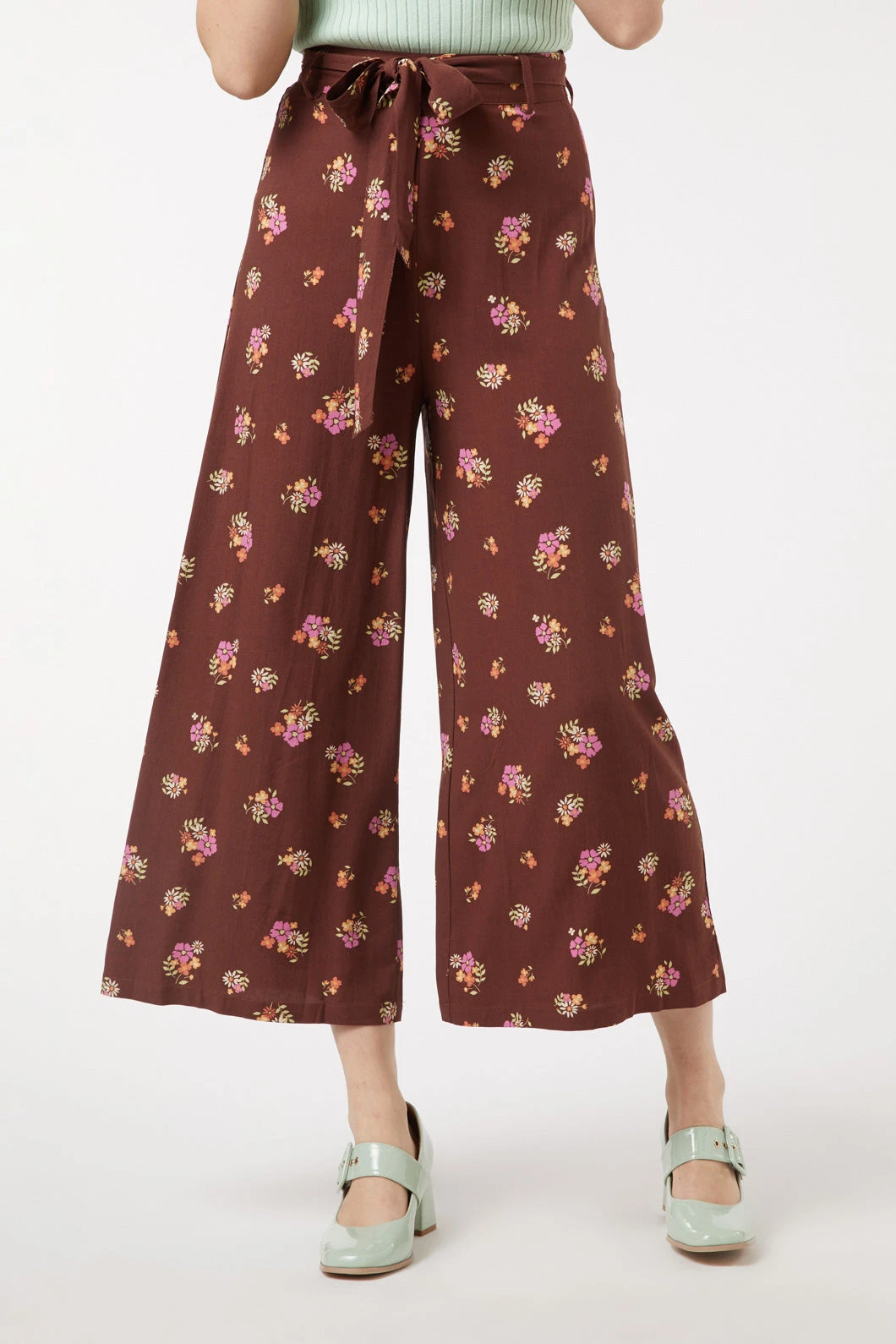 Ziva Floral Vibrant Ditsy Print – Silky Wide-Leg Summer Pant 3 Ziva Floral Vibrant Ditsy Print – Silky Wide-Leg Summer Pant