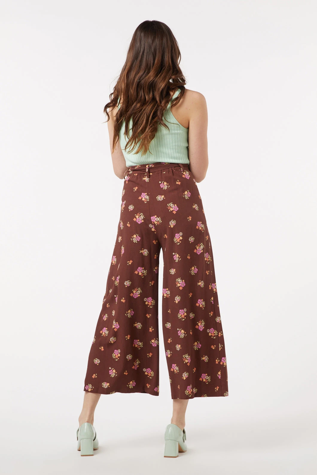Ziva Floral Vibrant Ditsy Print – Silky Wide-Leg Summer Pant 4 Ziva Floral Vibrant Ditsy Print – Silky Wide-Leg Summer Pant - Image 2