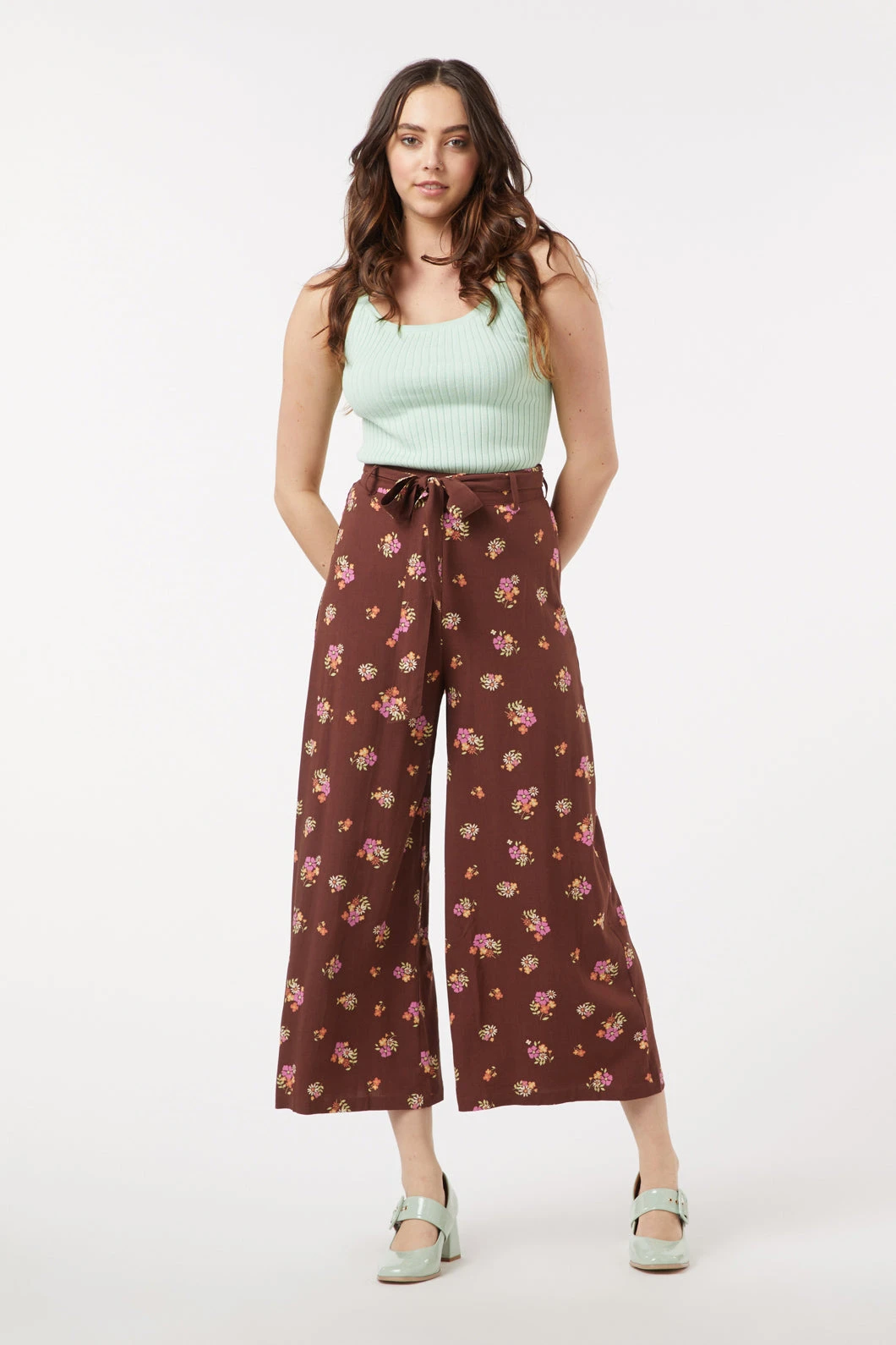 Ziva Floral Vibrant Ditsy Print – Silky Wide-Leg Summer Pant 5 Ziva Floral Vibrant Ditsy Print – Silky Wide-Leg Summer Pant - Image 3