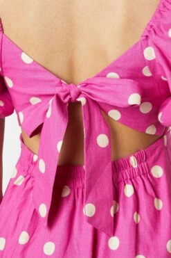 Lucy Polka Dot Midi Dress – Linen-Cotton Puff Sleeve with Tie-Back Detail 17 Lucy Polka Dot Midi Dress – Linen-Cotton Puff Sleeve with Tie-Back Detail -ModCloth PGFU575105 007 8