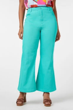 Renee Vibrant High-Waisted Cotton Drill - Full-Length Retro Flare Jean 12 Renee Vibrant High-Waisted Cotton Drill - Full-Length Retro Flare Jean -ModCloth PGFU600118 016 10