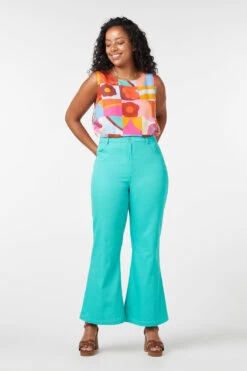 Renee Vibrant High-Waisted Cotton Drill - Full-Length Retro Flare Jean 13 Renee Vibrant High-Waisted Cotton Drill - Full-Length Retro Flare Jean -ModCloth PGFU600118 016 11