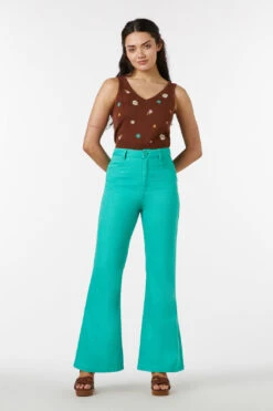 Renee Vibrant High-Waisted Cotton Drill - Full-Length Retro Flare Jean 10 Renee Vibrant High-Waisted Cotton Drill - Full-Length Retro Flare Jean -ModCloth PGFU600118 016 4