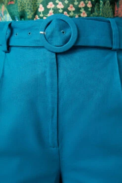 Leanne Midnight Black Linen-Cotton High-Waisted Culotte - Full-Length Wide-Leg Pants -ModCloth PGFV038 019 8