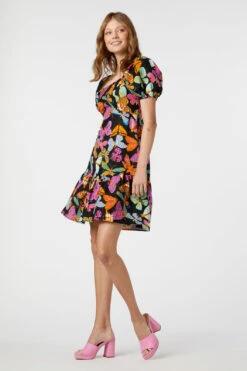 Moth Mini Dress - Hand-Painted Print Puff Sleeve Back Bow Linen Mini Dress 9 Moth Mini Dress - Hand-Painted Print Puff Sleeve Back Bow Linen Mini Dress -ModCloth PGFV093 001 5