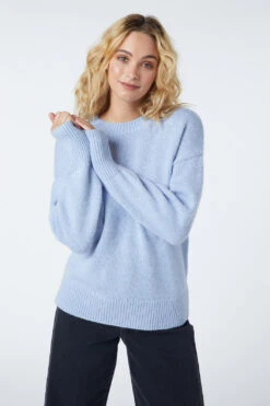 Princess Highway Blue & Pink Valentina Knit - Relaxed Fit Round Neck Sweater -ModCloth PGFV258 003 1
