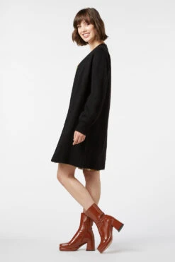 Jessica Long Line Fluffy Knit Cardigan in Soft Pink – Vintage Style Relaxed Knee-Length Layer -ModCloth PGFV458 001 8