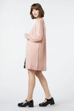 Jessica Long Line Fluffy Knit Cardigan in Soft Pink – Vintage Style Relaxed Knee-Length Layer -ModCloth PGFV458 007 3