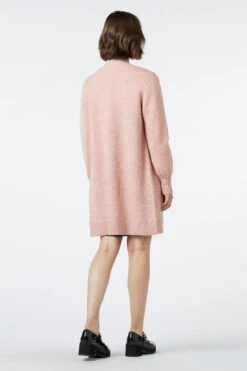 Jessica Long Line Fluffy Knit Cardigan in Soft Pink – Vintage Style Relaxed Knee-Length Layer -ModCloth PGFV458 007 4