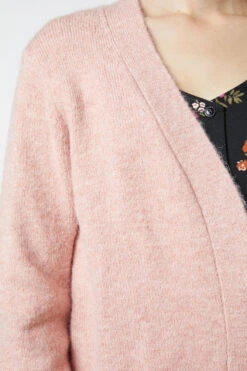 Jessica Long Line Fluffy Knit Cardigan in Soft Pink – Vintage Style Relaxed Knee-Length Layer -ModCloth PGFV458 007 5