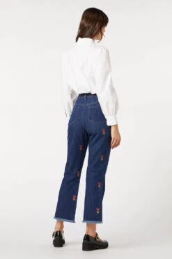 Tulip Embroidered Blue Denim - High-Waisted Flare Leg Floral Jeans 10 Tulip Embroidered Blue Denim - High-Waisted Flare Leg Floral Jeans -ModCloth PGFV516 195 4