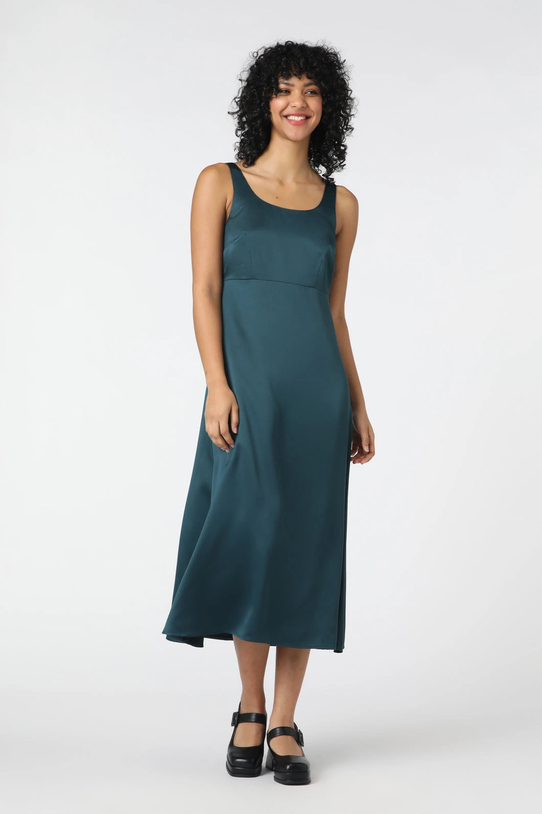 Princess Highway Peacock Satin Midi Dress – Lara Empire Waist '90s Inspired Formal Dress 4 Princess Highway Peacock Satin Midi Dress – Lara Empire Waist '90s Inspired Formal Dress - Image 2