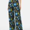 Carmen Pant – Boho Floral High-Waisted Straight Leg Linen Blend Trousers