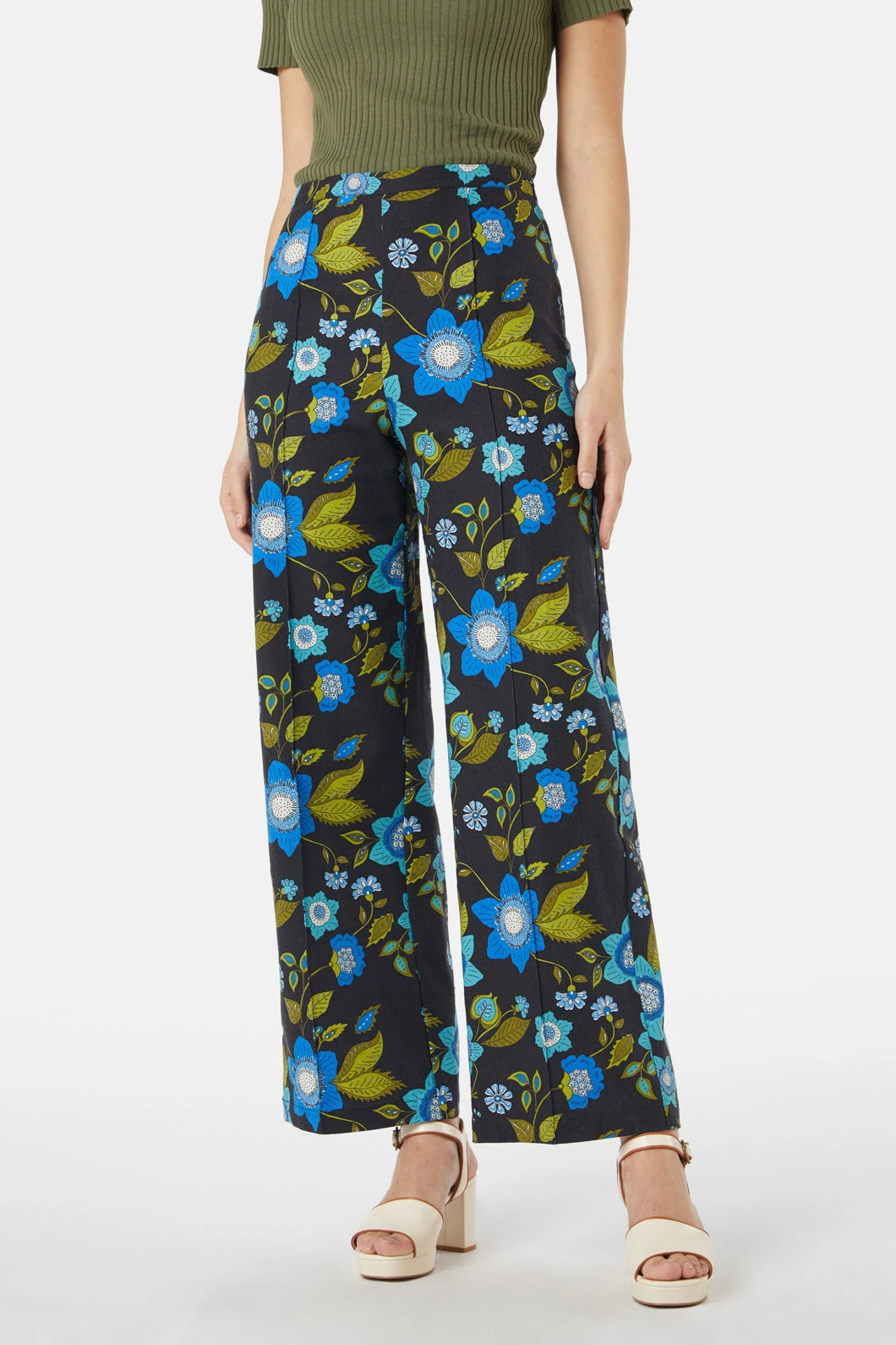 Carmen Pant – Boho Floral High-Waisted Straight Leg Linen Blend Trousers 3 Carmen Pant – Boho Floral High-Waisted Straight Leg Linen Blend Trousers