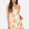 Princess Highway Margo Daisy Mini Dress - Abstract Floral Square Neck Linen Blend A-Line -ModCloth PGFW259 020 1