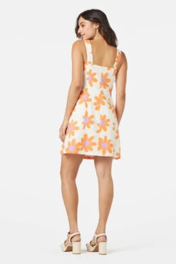 Princess Highway Margo Daisy Mini Dress - Abstract Floral Square Neck Linen Blend A-Line -ModCloth PGFW259 020 4