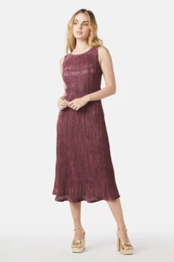 Princess Highway Paris Glitter Dress in Rose - Metallic Crinkle Midi Dress 33 Princess Highway Paris Glitter Dress in Rose - Metallic Crinkle Midi Dress -ModCloth PGFW274 130 001