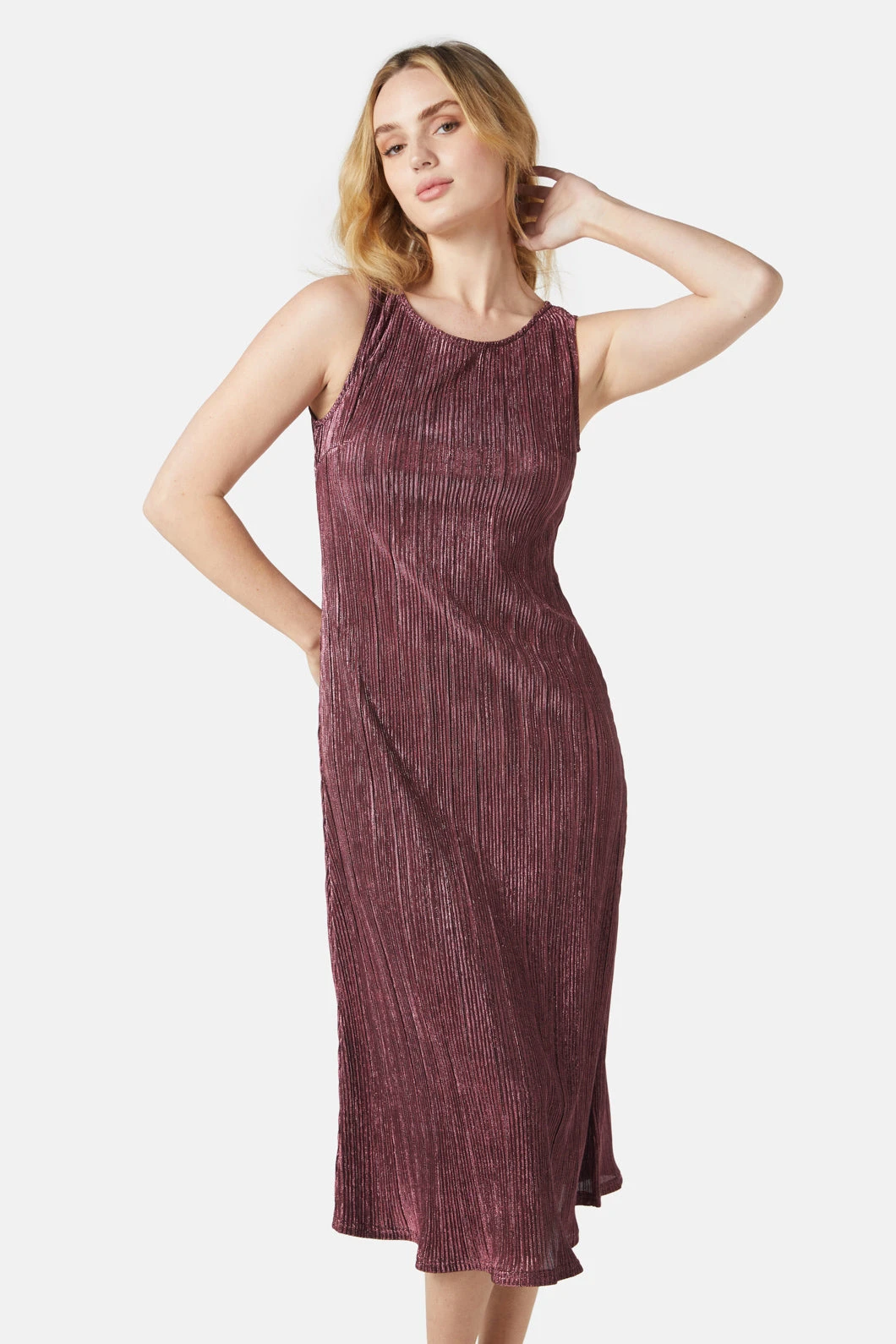 Princess Highway Paris Glitter Dress in Rose - Metallic Crinkle Midi Dress 16 Princess Highway Paris Glitter Dress in Rose - Metallic Crinkle Midi Dress - Image 14