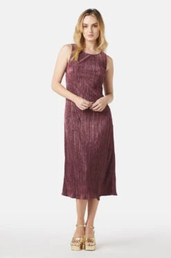 Princess Highway Paris Glitter Dress in Rose - Metallic Crinkle Midi Dress 37 Princess Highway Paris Glitter Dress in Rose - Metallic Crinkle Midi Dress -ModCloth PGFW274 130 003