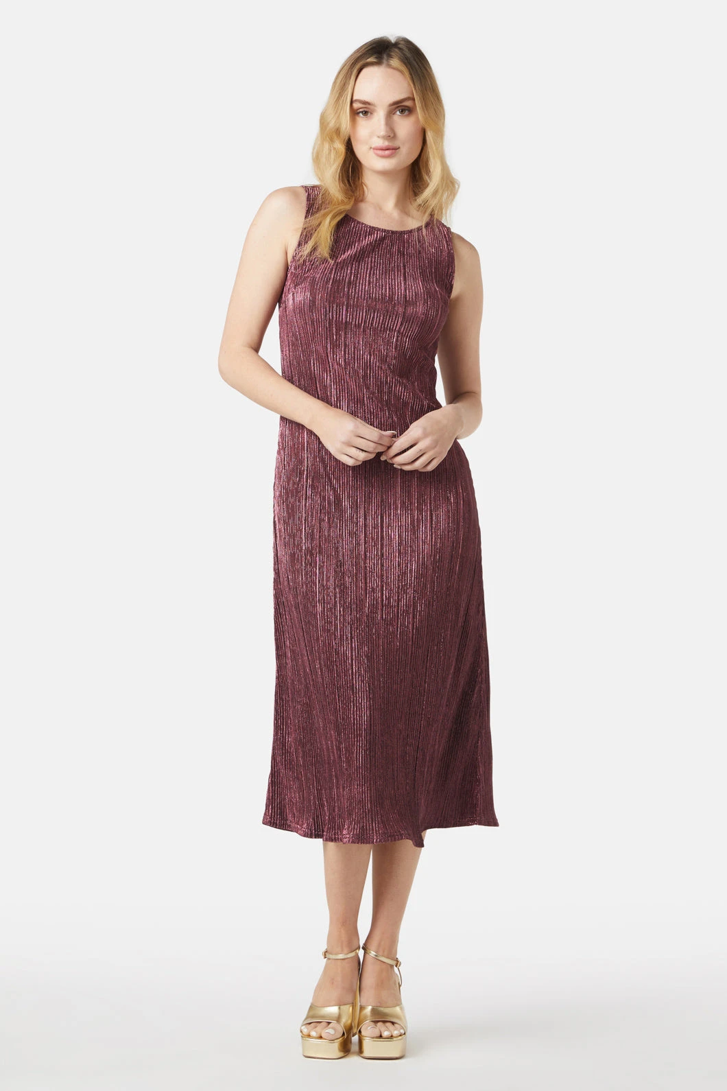 Princess Highway Paris Glitter Dress in Rose - Metallic Crinkle Midi Dress 18 Princess Highway Paris Glitter Dress in Rose - Metallic Crinkle Midi Dress - Image 16