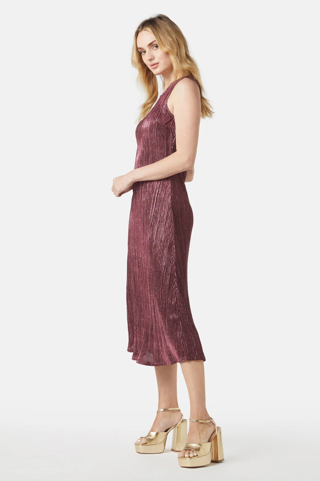 Princess Highway Paris Glitter Dress in Rose - Metallic Crinkle Midi Dress 20 Princess Highway Paris Glitter Dress in Rose - Metallic Crinkle Midi Dress - Image 18