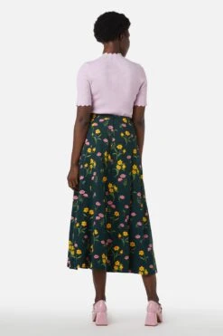 Princess Highway Jacinta Green Floral High-Waisted Midi Skirt -ModCloth PGFX004 016 4