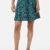 Mille Fleur Ditsy Floral Botanical - Paneled Linen-Viscose Mini Skirt with Matching Belt