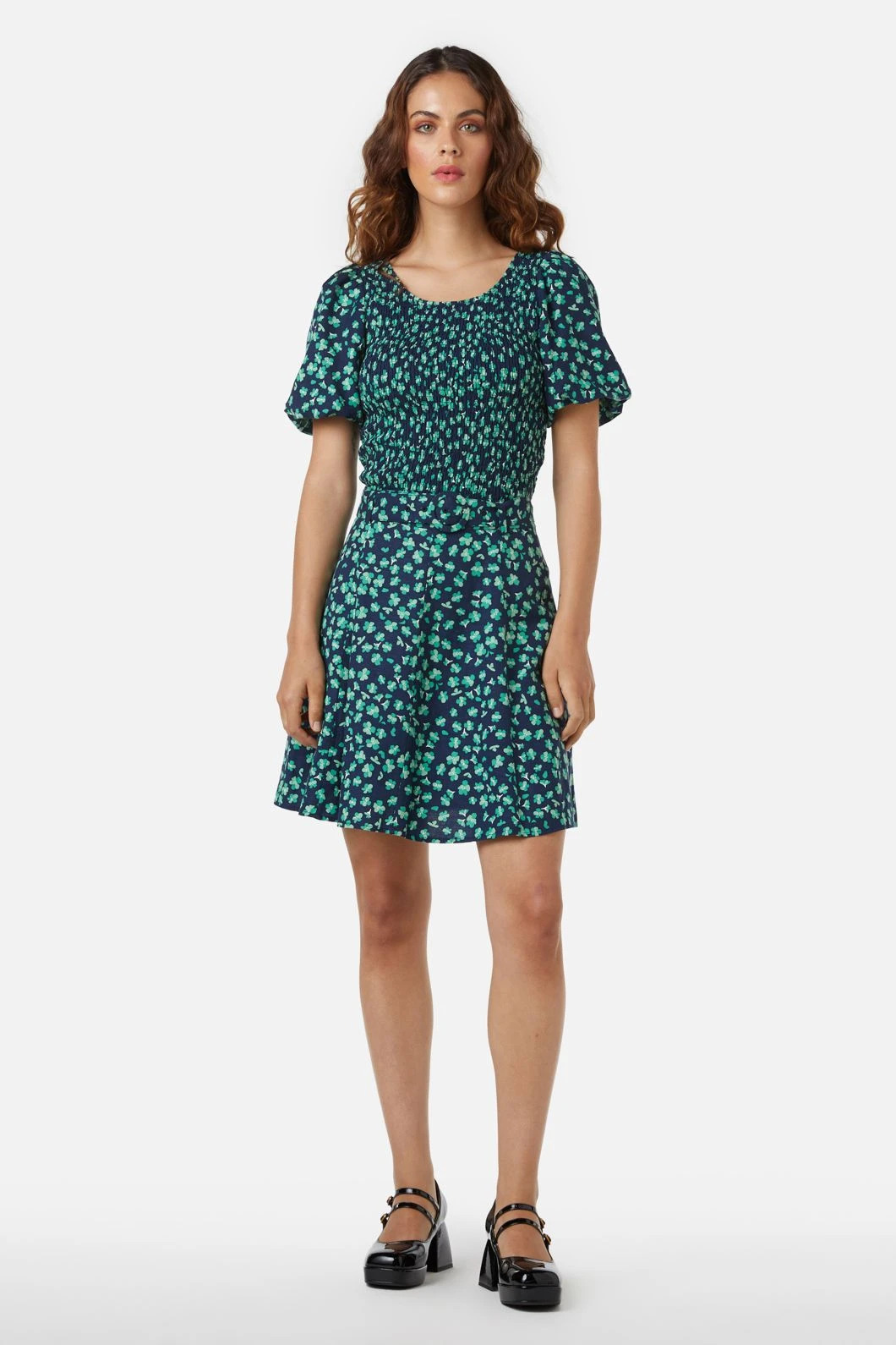 Mille Fleur Ditsy Floral Botanical - Paneled Linen-Viscose Mini Skirt with Matching Belt 4 Mille Fleur Ditsy Floral Botanical - Paneled Linen-Viscose Mini Skirt with Matching Belt - Image 2