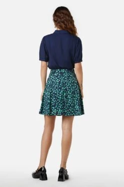 Mille Fleur Ditsy Floral Botanical - Paneled Linen-Viscose Mini Skirt with Matching Belt 10 Mille Fleur Ditsy Floral Botanical - Paneled Linen-Viscose Mini Skirt with Matching Belt -ModCloth PGFX106 006 4