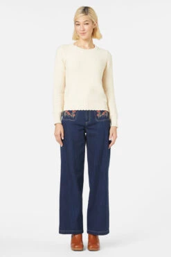 Princess Highway Paige Sweater – Gold Sheer Diamond Knit Scallop Neck Pullover -ModCloth PGFX444 020 2