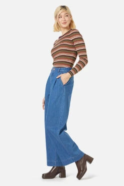 Princess Highway Darcy Stripe Knit Top - Navy & Chocolate Vintage Ribbed Long Sleeve -ModCloth PGFX458 041 3