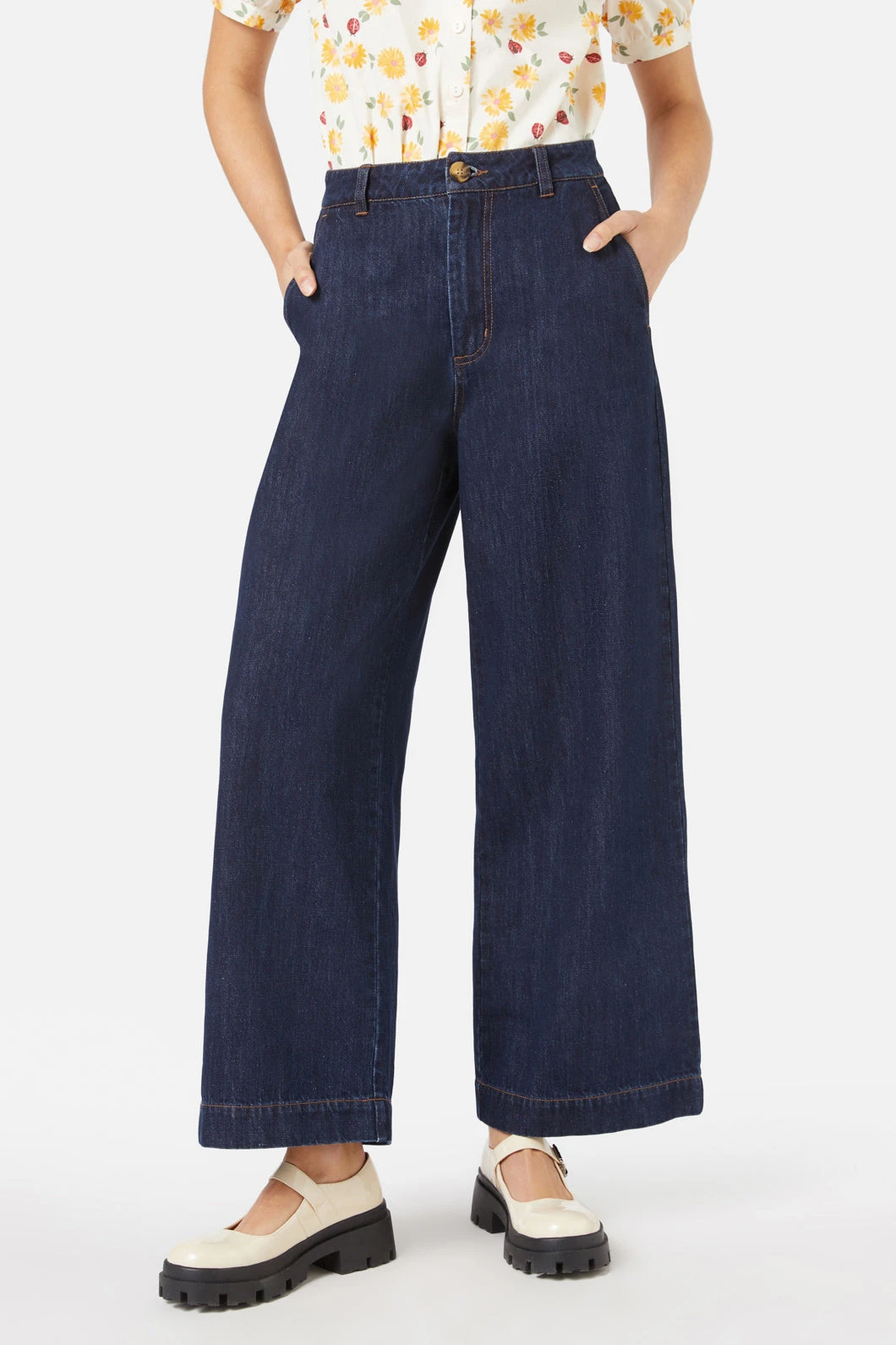 Princess Highway Jemma Jean – High-Waisted Straight Leg Dark Indigo Cotton Denim Pants 4 Princess Highway Jemma Jean – High-Waisted Straight Leg Dark Indigo Cotton Denim Pants - Image 2