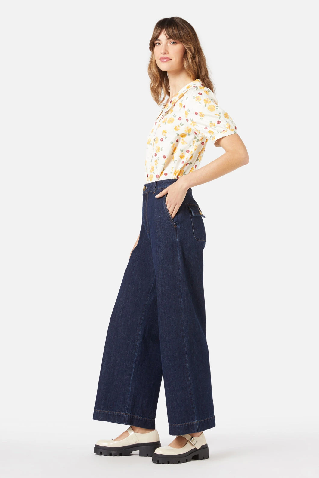 Princess Highway Jemma Jean – High-Waisted Straight Leg Dark Indigo Cotton Denim Pants 5 Princess Highway Jemma Jean – High-Waisted Straight Leg Dark Indigo Cotton Denim Pants - Image 3