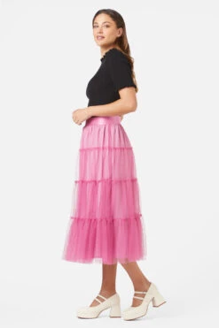 Princess Highway Rose Pink Vera Tulle Skirt – Tiered Midi Ballet-Core Skirt -ModCloth PGFY094 130 3